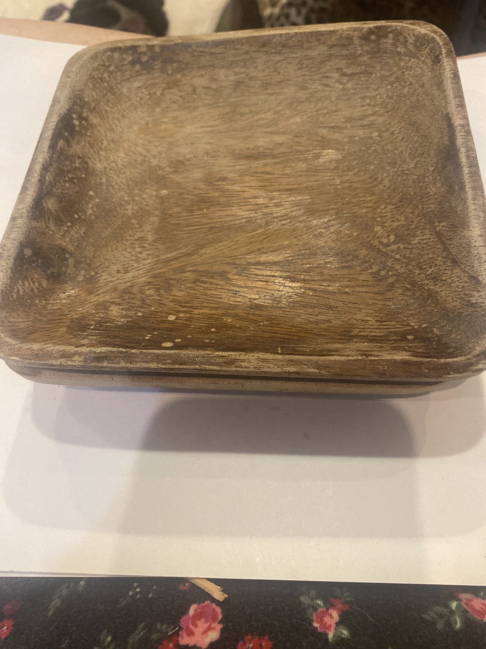Crate & Barrel Wood Appetizer Plates Set of 2 Square Made in Philippines Rustic